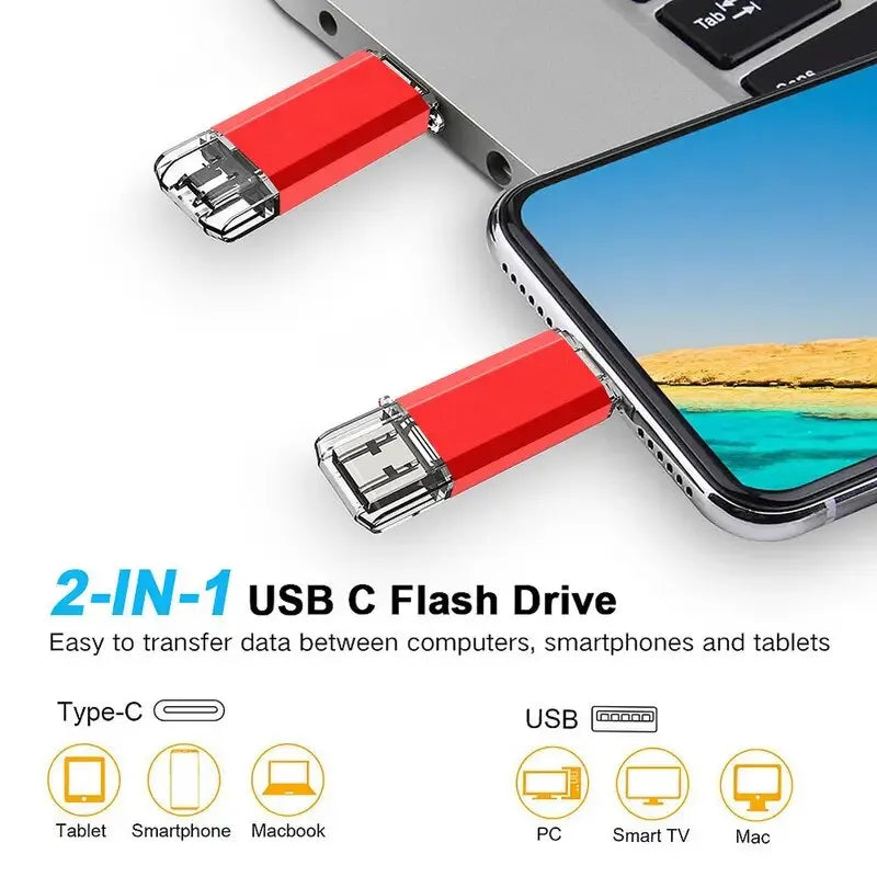 NEW Type-C 2 in 1 OTG 128GB 64GB Pendrive High Speed USB Flash Drive