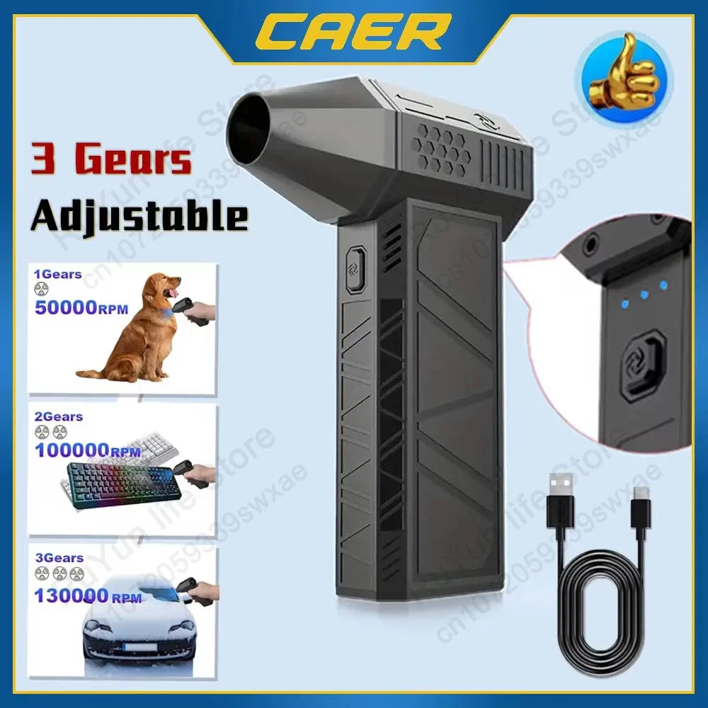 CAER Mini Turbo Jet Fan Electric Air Duster with 3 Gear Adjustable