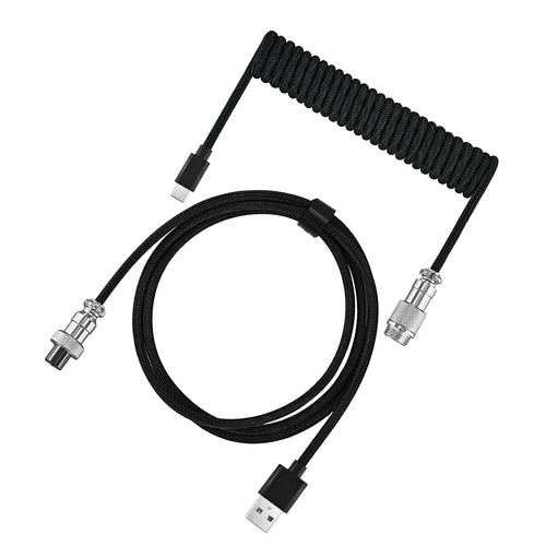 NNBILI Mechanical Keyboard Coiled Cable Wire Type C USB Port Aviator