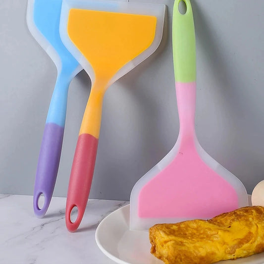 Silicone Spatula for Kitchen Utensils, Dual Color Transparent Handle,