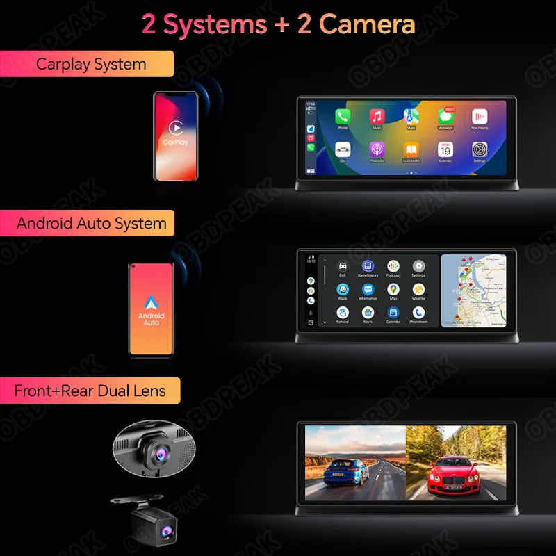 K2 Pro 11.3" Car DVR 4K Camera Wireless Carplay Android auto Ai Screen