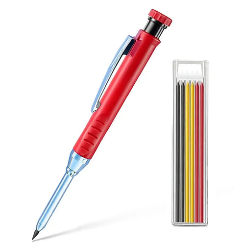 Solid Carpenter Pencil Built-in Sharpener for Deep Hole 2B Lead Core