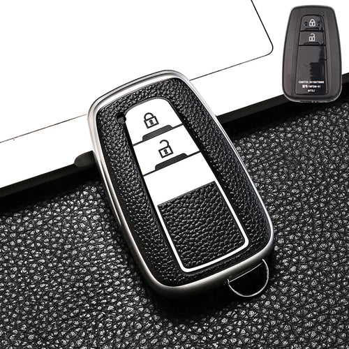 Leather Style Car Remote Key Case Cover Fob For Toyota Prius Camry