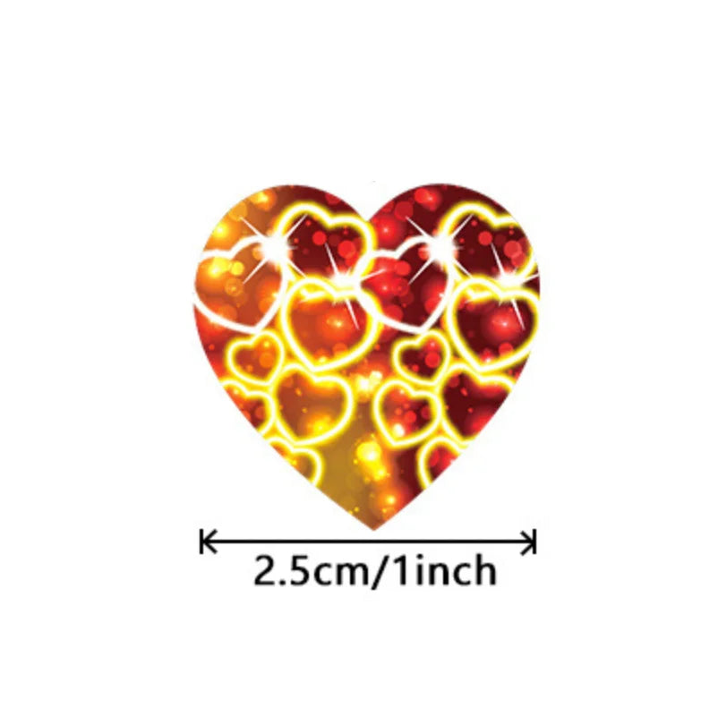 50-500pcs 1inch Red Heart Stickers for Valentine's Day Baking