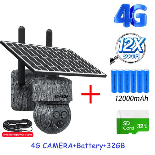 INQMEGA 8MP 4G SIM Card / WIFI Solar Camera Outdoor Security