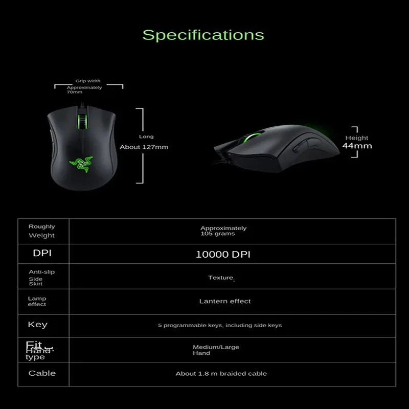 Razer Deathadder Viper Standard Edition 6400 Wired Gaming mouse New