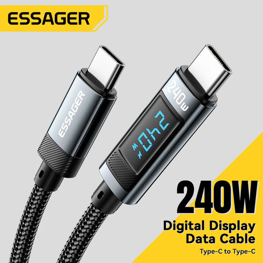 Essager 240W USB Type C To USB C Cable 100W PD 3.1 Fast Charging