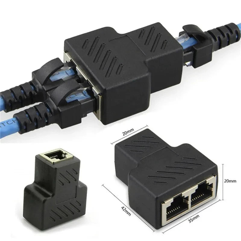8P8C adapter connector network RJ45 distributor Ethernet 1-on-2