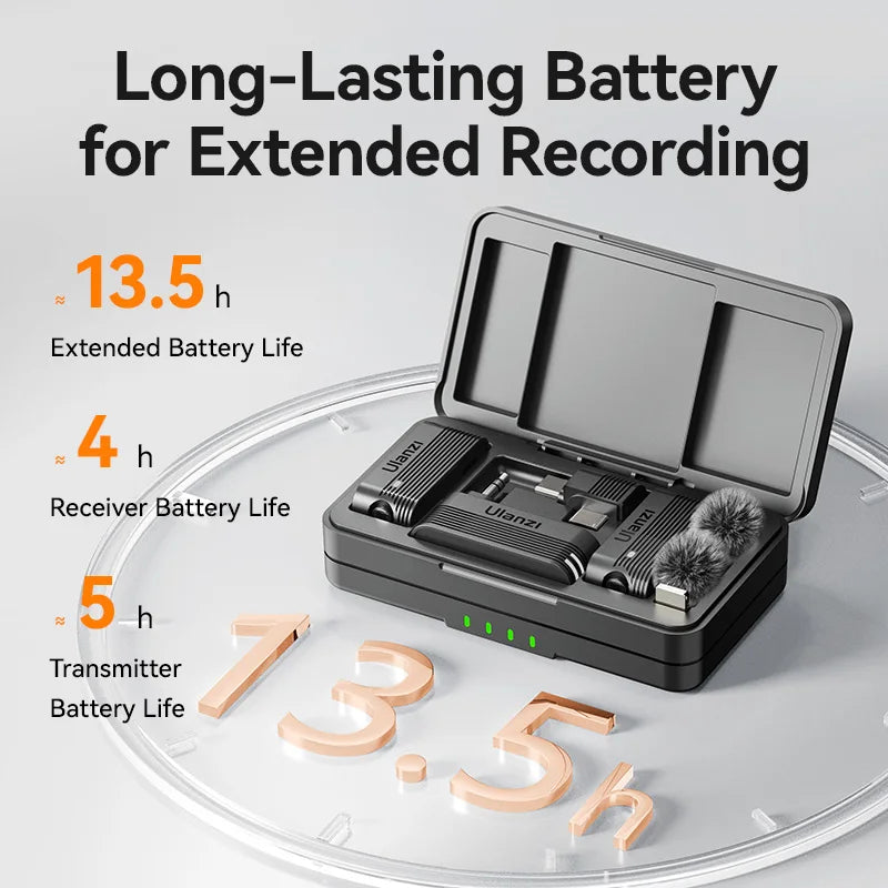 Ulanzi A100 Wireless Lavalier Microphone Professional 20M Audio Video