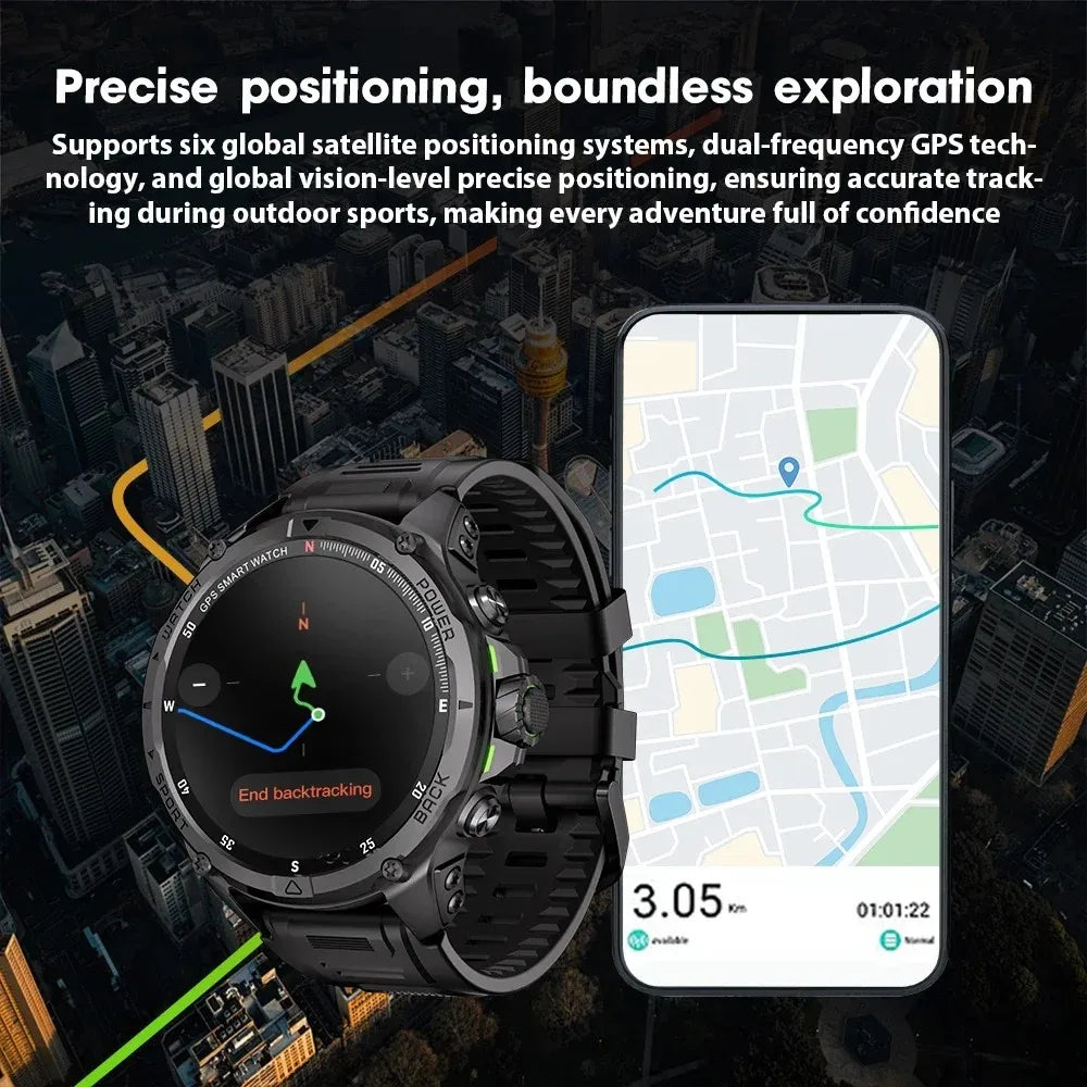 Original KUMI U5 PRO GPS 5ATM 1.43″ AMOLED Bluetooth 5.3 Call Heart