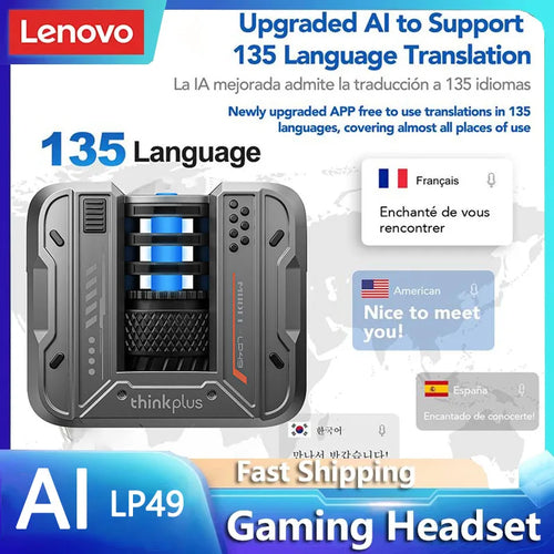 Lenovo LP49 AI Translation Headphones Wireless Bluetooth 5.4 Noise