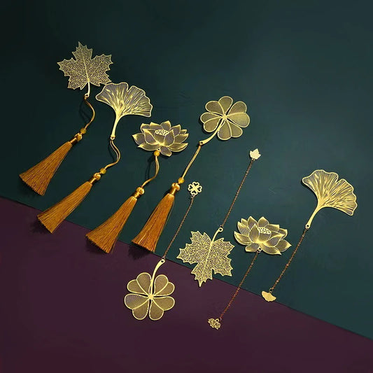 Leaf leaf Vein Metal Bookmark Hollowed out Brass Bookmark Creative