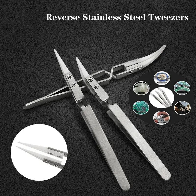 3 Pcs Ceramic Straight Tip Electronic Soldering Tweezers, Anti-Static