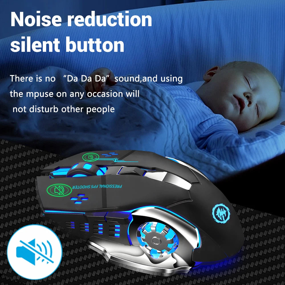 Rechargeable Wireless Mouse Gaming Computer Silent Bluetooth Mouse USB