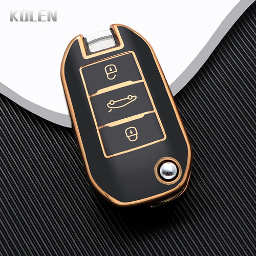 TPU Car Flip Key Case Cover Shell Fob For Peugeot 208 3008 308 508 408