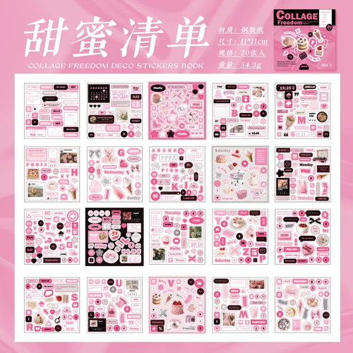 20 pcs INS Aesthetic Landscape Sticker Book DIY Journal Decoration Art