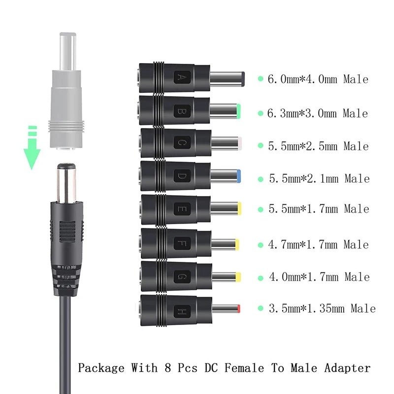RGEEK 5.5*2.1mm 5V 9V 12V USB Cable Boost Converter Step-up Cord 8PCS