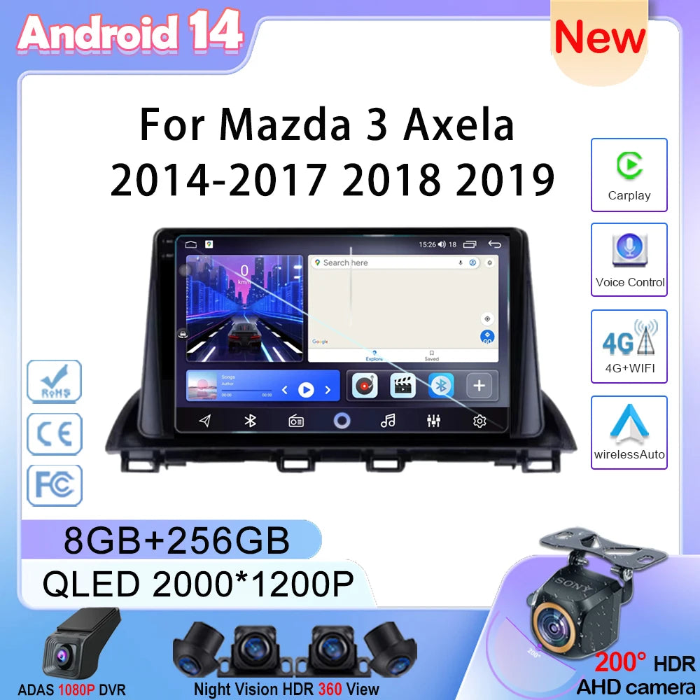 Car Multimedia Android For Mazda 3 Axela 2014-2017 2018 2019 Head Unit