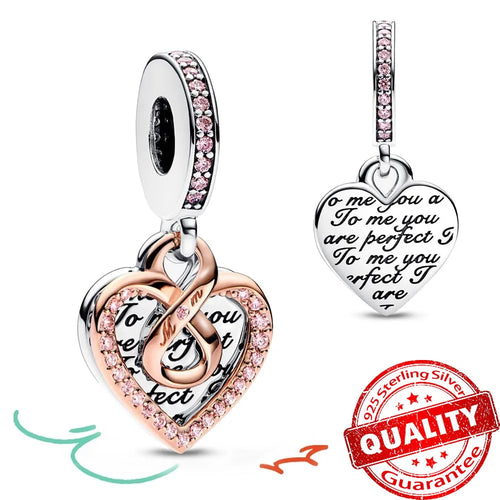 New Arrival 925 Sterling Silver Love You Mom Entwined Infinite Hearts
