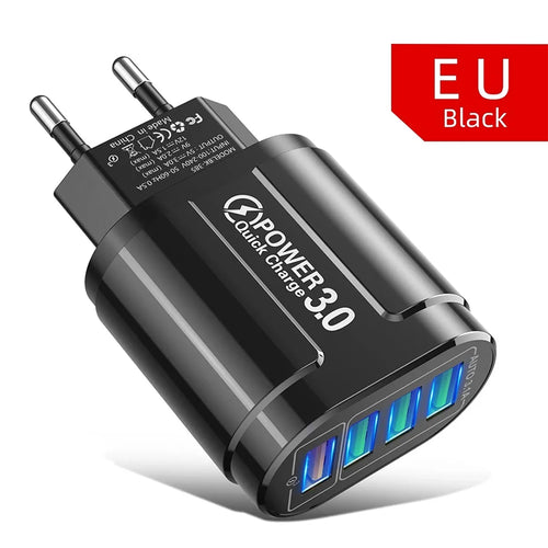 48W Fast Charging USB Type C Charger 4 Port EU KR PD QC3.0 Wall Quick