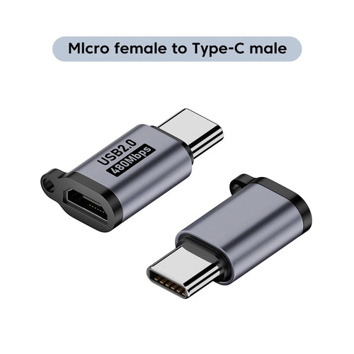 Micro USB To Type C Adapter Mini USB To USB C 480Mbps Fast Data