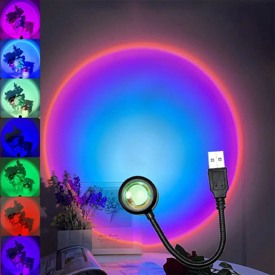 RGB Sunset Lamp Projection Led Night Light Sunset Projection Lamp For