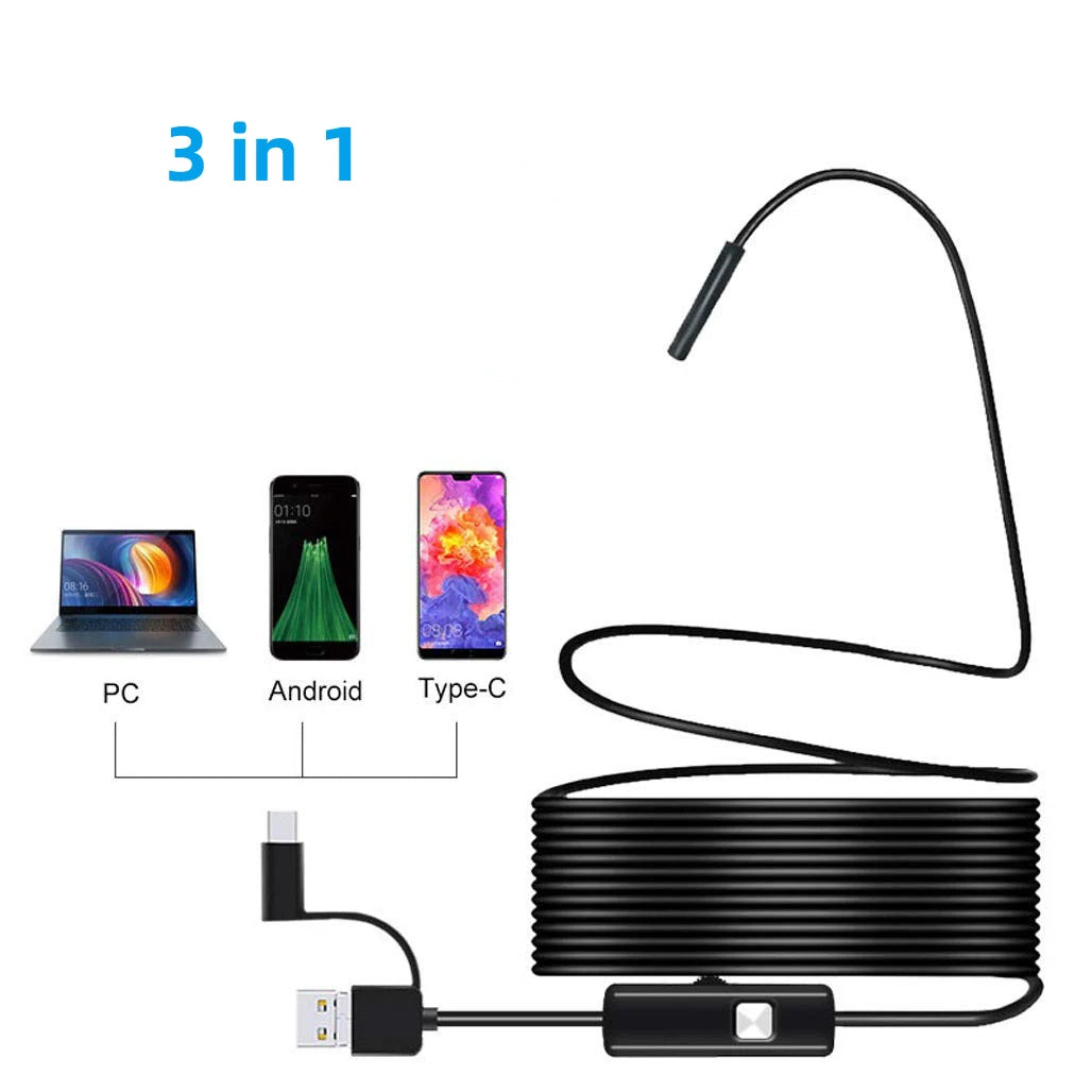 5.5mm/7mm HD 3 in 1 OTG Android Endoscope Camera Borescope IP67
