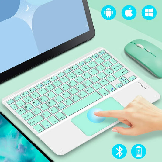 For IPad Wireless Silent Keyboard with Touchpad for Xiaomi Samsung