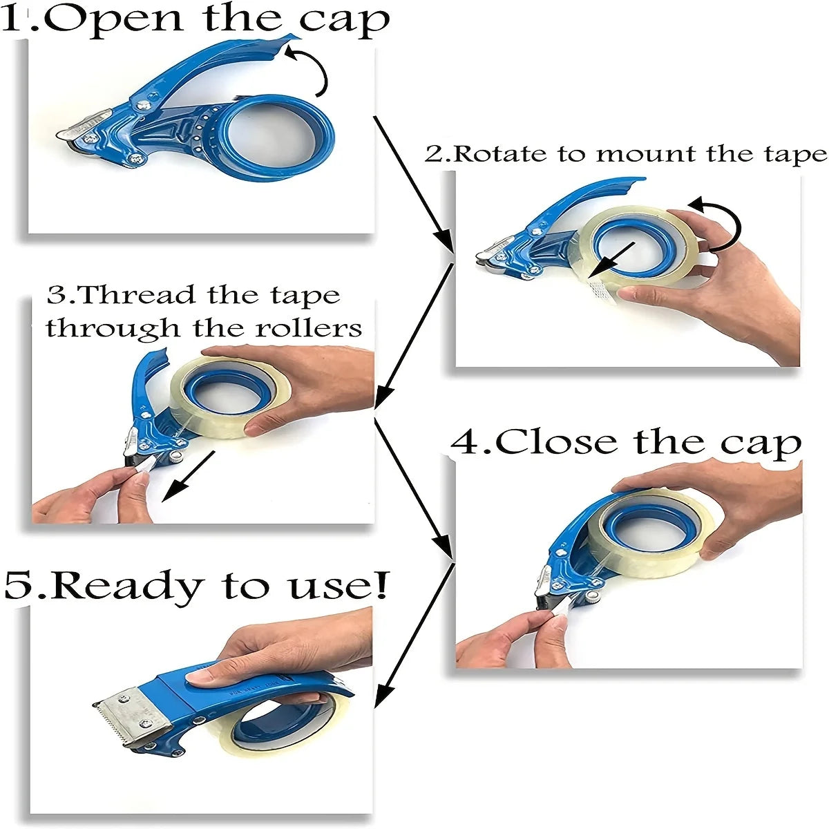 Heavy Duty Shipping Tape Dispenser,Reusable, Replaceable, Eco-Friendly