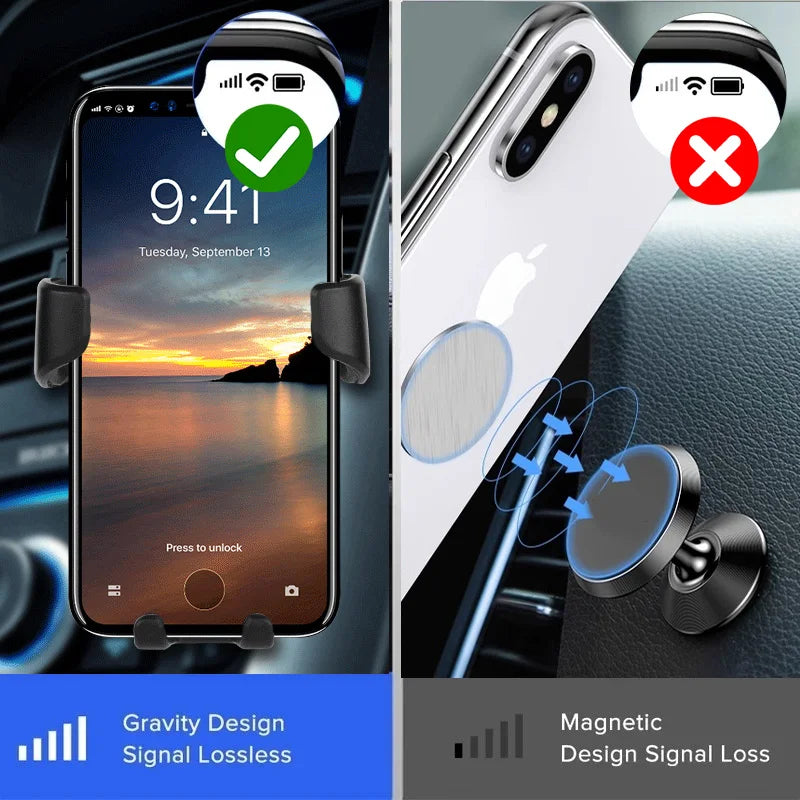 NEW Gravity Car Holder For Phone Air Vent Clip Mount Mobile Cell Stand