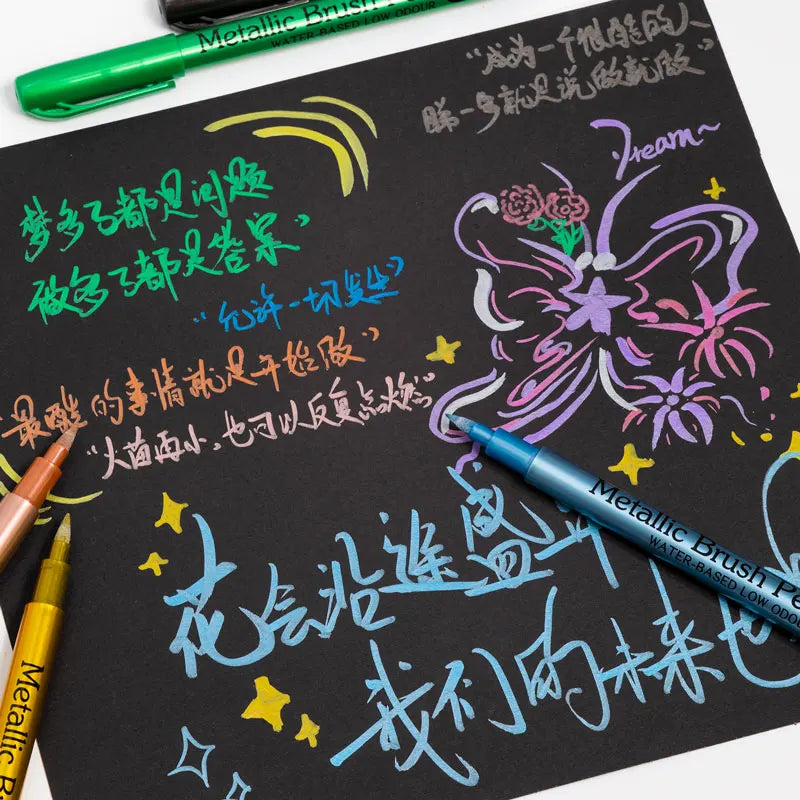 12 Colors Metallic Waterproof Permanent Marker Pens for DIY Epoxy