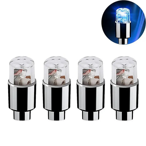 4x Neon Tire Valve Cap Lights Durable Vibrating Flashing Wheel Tire