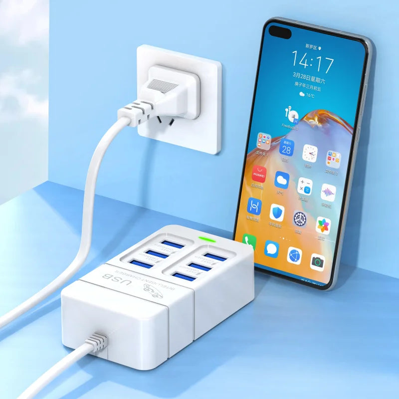 35W Charger 6 USB Out PD Type C Super Charge Quick Wall Chargers USB