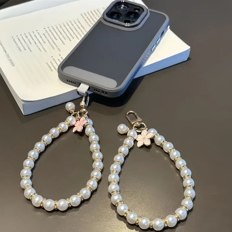 2024 Pearl Keychain Luxury Women Jewelry Shiny Pearl Bead Shell Phone