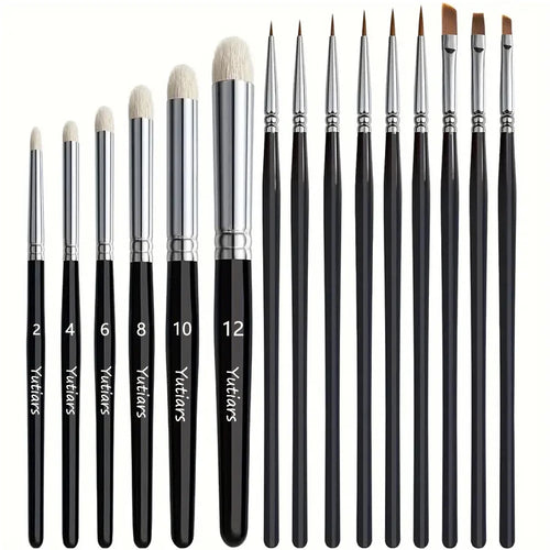 Paint Brush Set, Fine Detail Wood Handle Brushes for Miniature Art