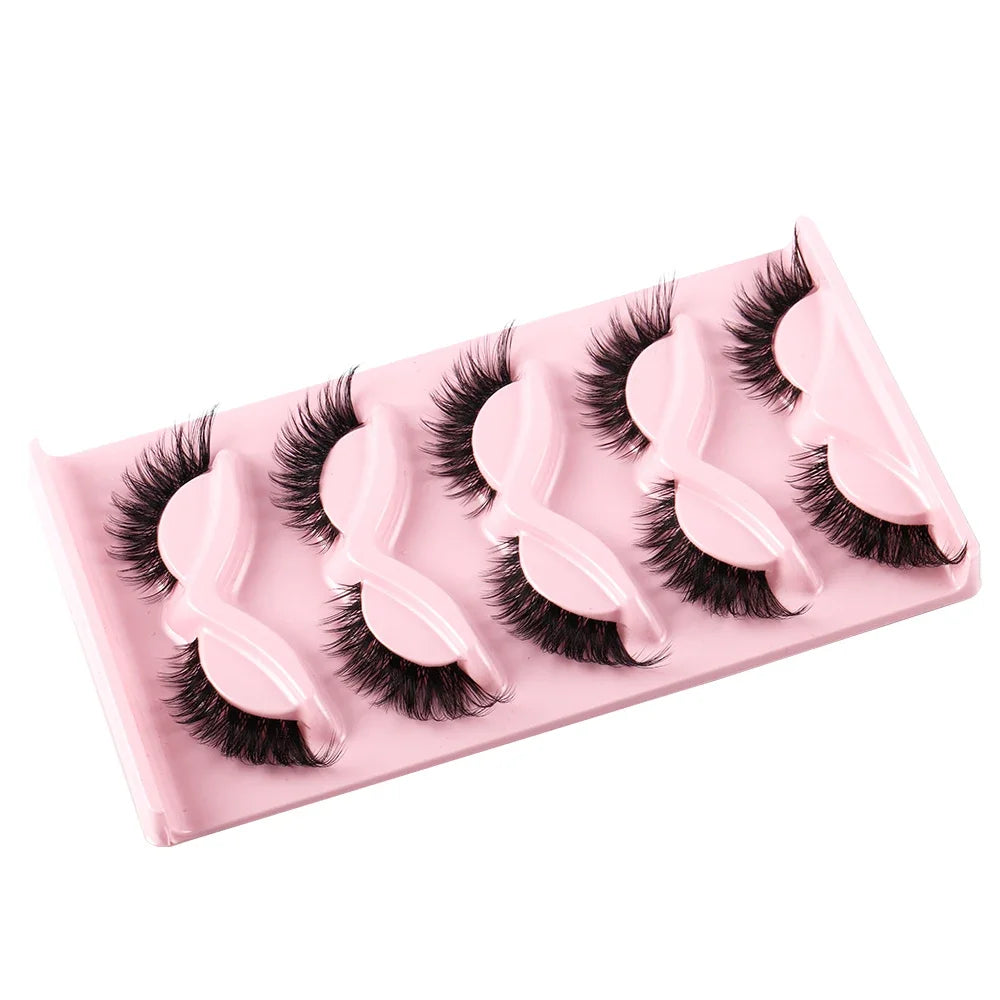 5 Pairs Cat Eye Lashes Faux Mink Eyelashes Natural long Manga Lashes