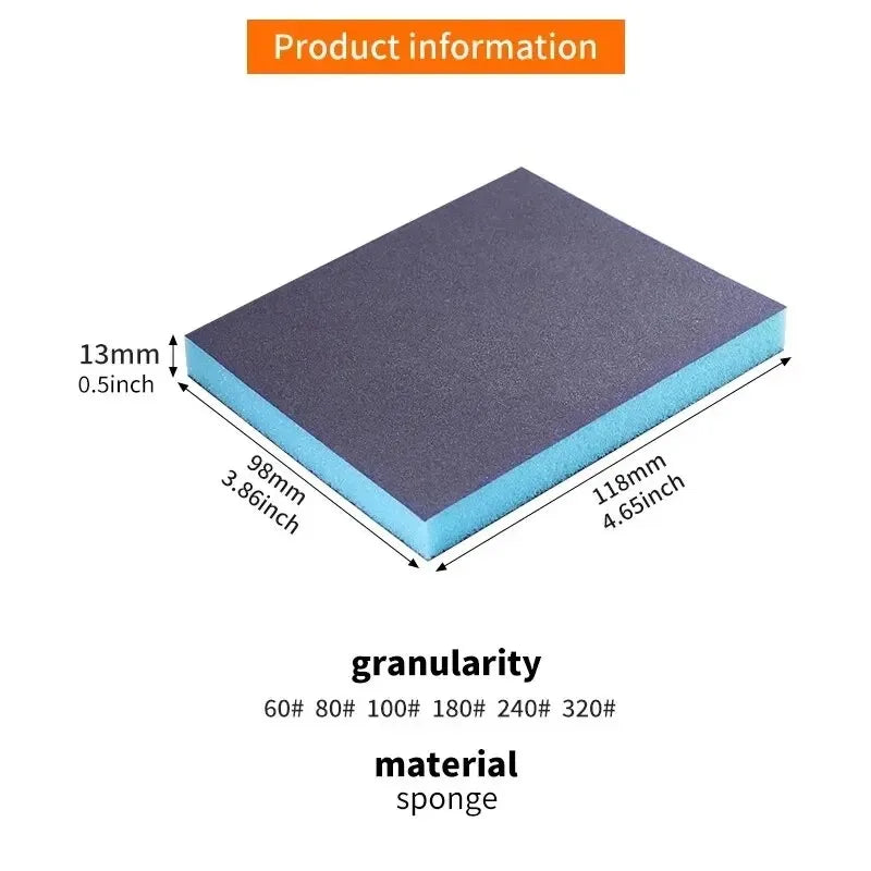 6PCS Sanding Sponge 60-320 Grit Washable and Reusable Wet Dry Sanding