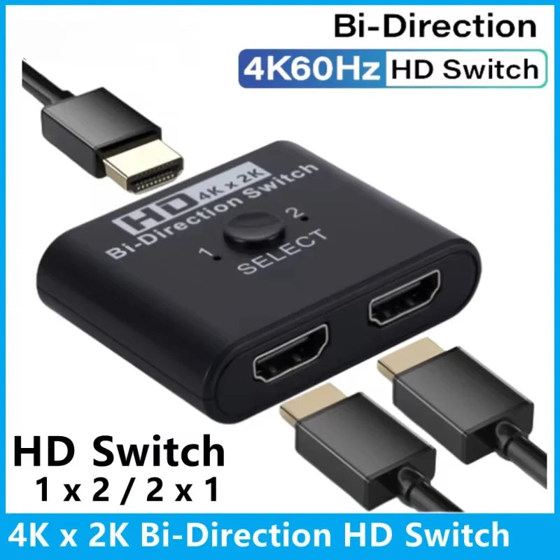 4K X 2K HDTV Switch Bi-Direction 2 Ports HDTV Splitter Switch For