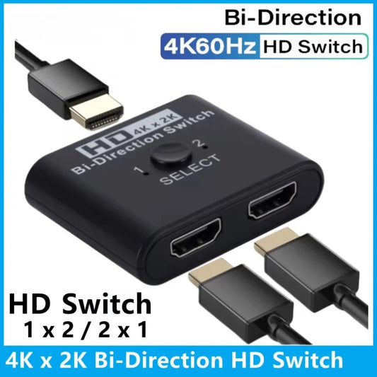 4K X 2K HDTV Switch Bi-Direction 2 Ports HDTV Splitter Switch For