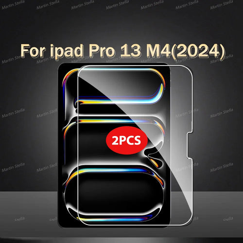 2Pcs Tempered Glass Screen Protector For ipad Pro Air 13 11 2024 M4 M2