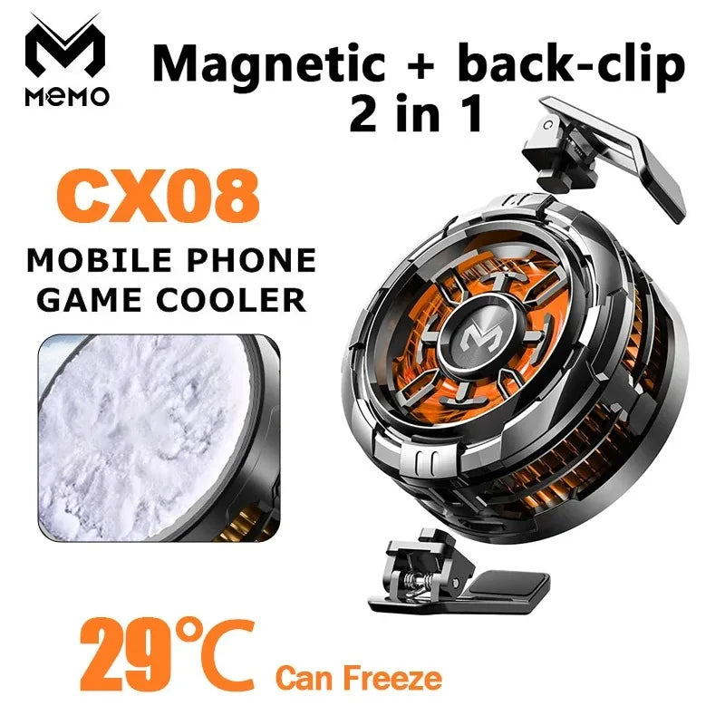 2 IN 1 MEMO CX08 Magnetic Back Clip Universal Mobile Phone Cooler
