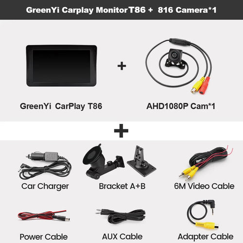 GreenYi 7 Inch Touch Screen WiFi Wireless Apple Carplay and