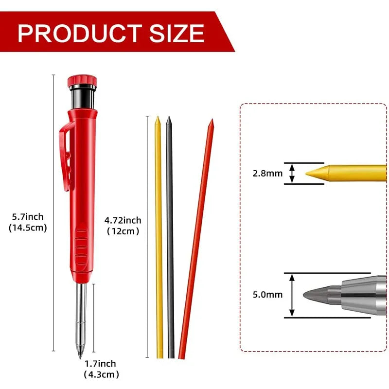 Solid Carpenter Pencil Set Woodworking Tools Mechanical Pencil 5