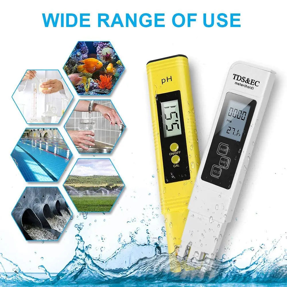 2pcs TDS PH Meter Digital Water Tester 0.01ph High Accuracy PH Meter