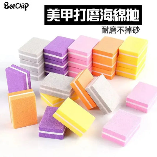 50pcs Double Sided Mini Nail File Block Sanding And Polishing Nail
