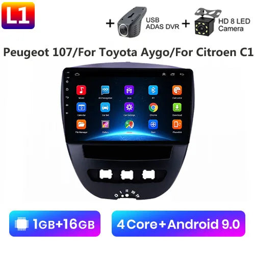 Android 10 2 Din Car Multimedia Player For Peugeot 107 Toyota Aygo
