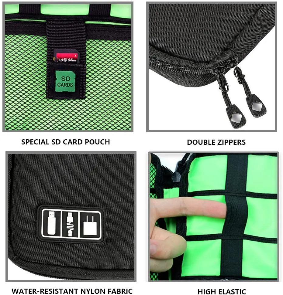 Cable Organizer Storage Bag System Kit Case USB Data Cable Earphone
