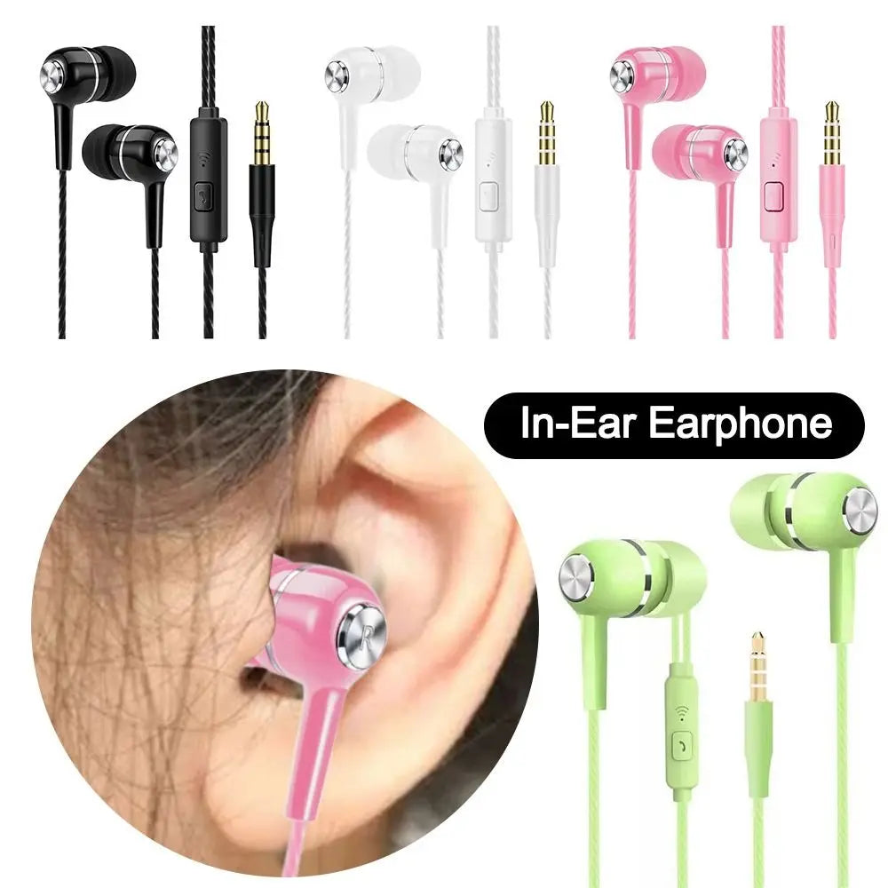 Stereo In-Ear Earphone Bass With Microphone HiFi Headphone Portable