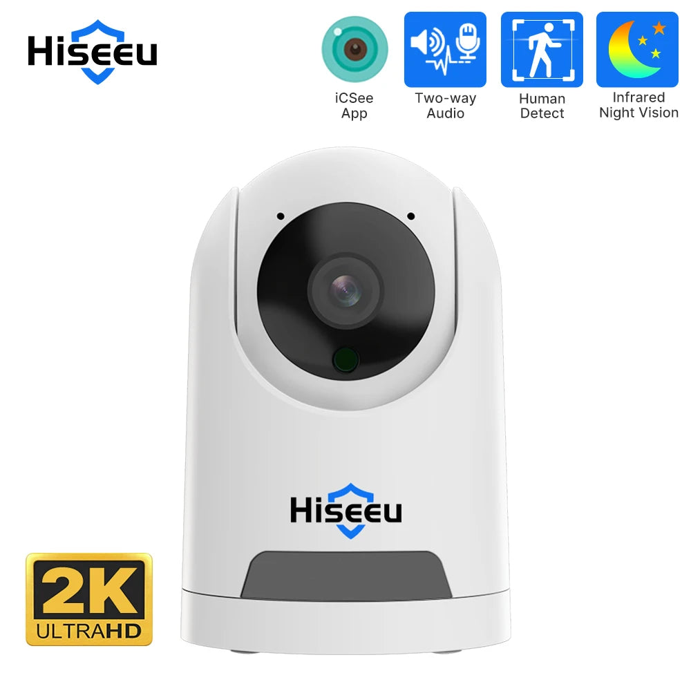 Hiseeu 2K 4MP Wifi PTZ IP Camera Smart Home 2 Way Audio Baby Monitor