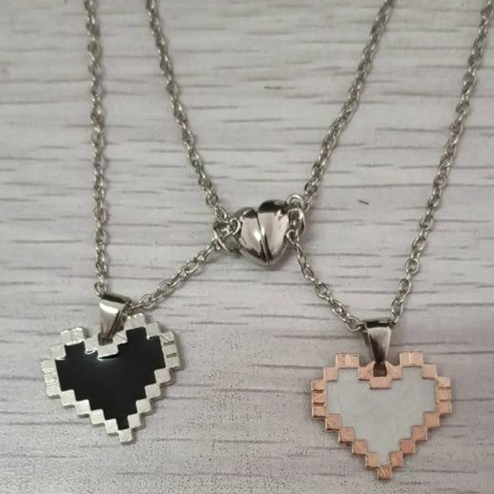 A Couple'S Necklace Valentine'S Day Creative Magnetic Heart-Shaped